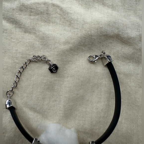 Touchstone crystal rubberized sterling silver bracelet - Picture 4 of 6